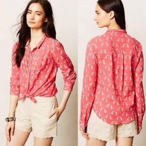 HOLDING HORSES | Anthropologie | Bird print top